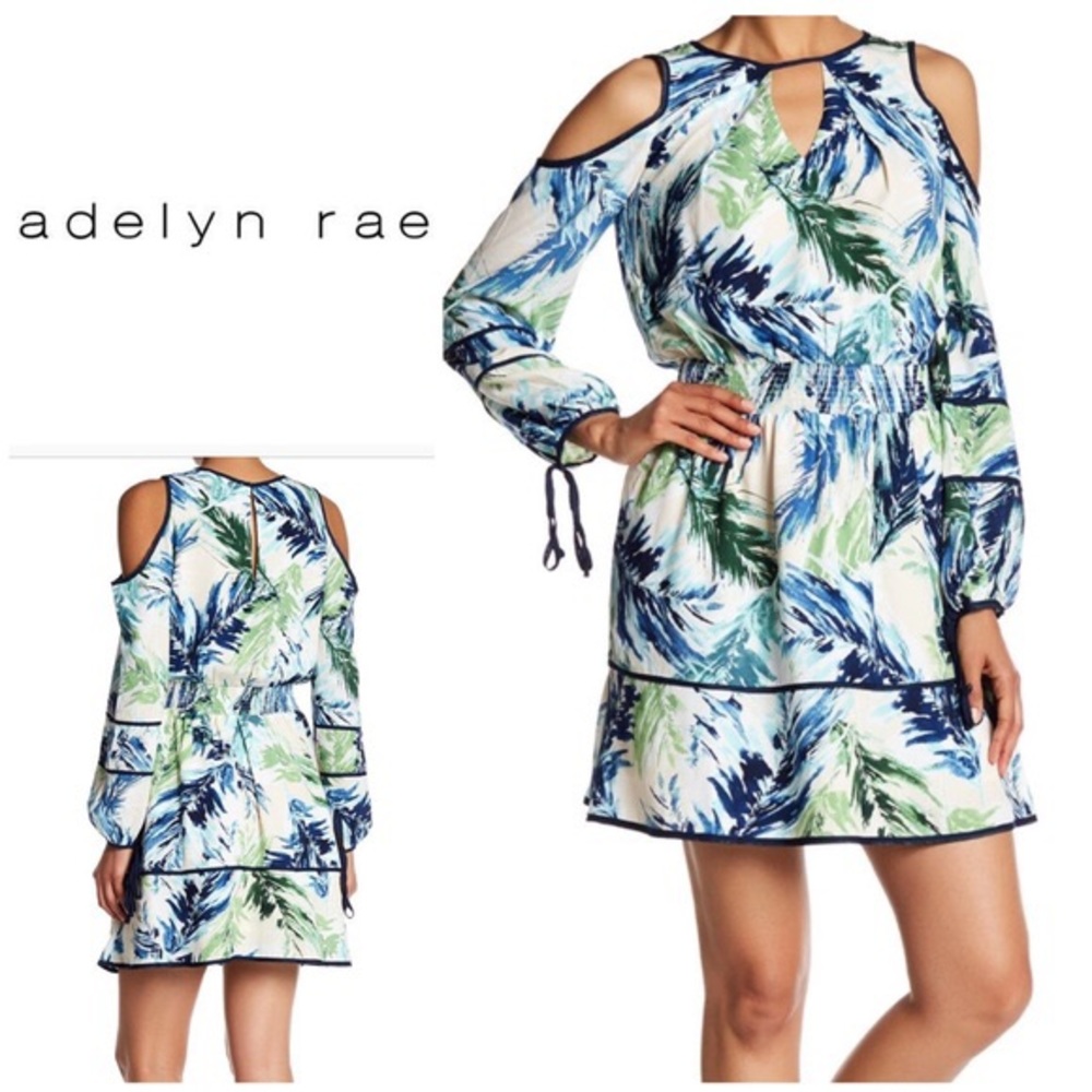 Adelyn Rae NEW Tropical Cold Shoulder Dress